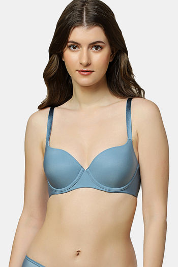 Buy Triumph Padded Wired Medium Coverage T-Shirt Bra - Provincial Blue